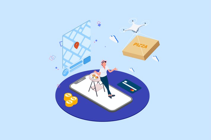 طرح ایزومتریک دلیوری با پهپاد