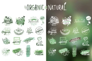 مجموعه برچسب و نشان‌های محصولات ارگانیک