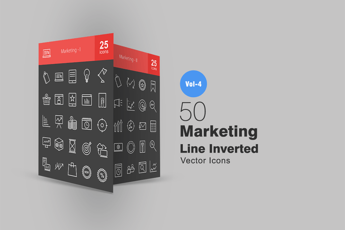 مجموعه 50 عدد آیکن مربوط به بازاریابی