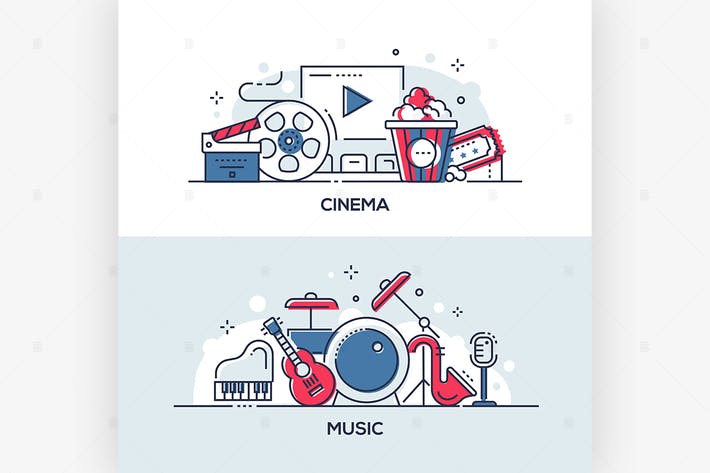 طراحی خطی سینما و موسیقی