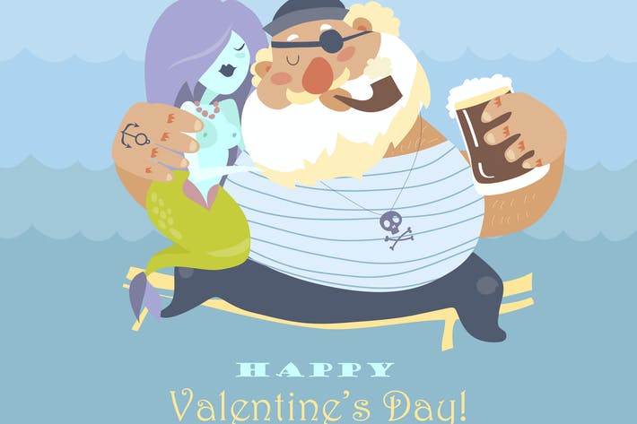 فایل لایه باز دزد دریایی با پری دریایی