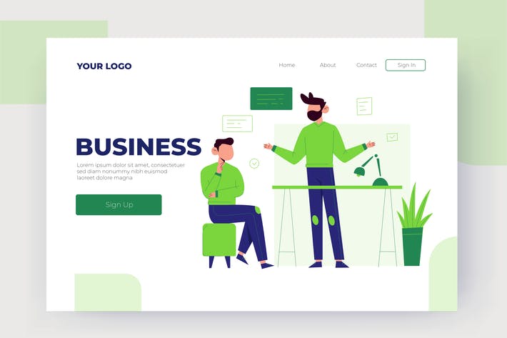 وکتور لندینگ پیج کسب و کار