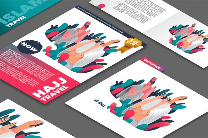 طرح کارتونی و فانتزی سفر به حج