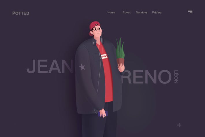 طرح لایه باز و فلت مردی که یک گلدان در دست دارید