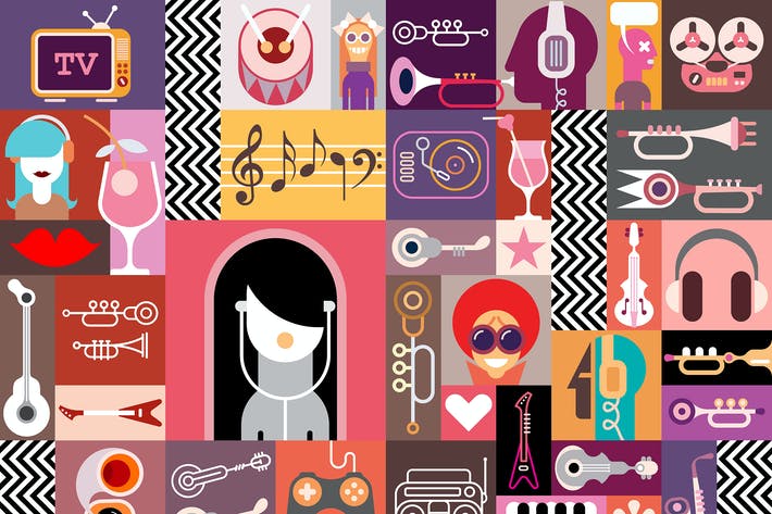 مجموعه وکتورهایی با موضوع موسیقی و هنر