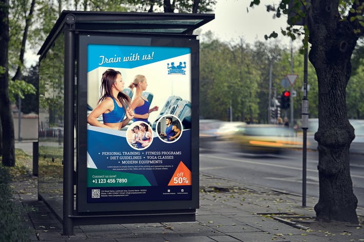 پوستر تبلیغاتی مخصوص باشگاه تناسب اندام