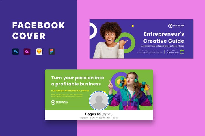 وکتور لایه باز کاور برای فیسبوک