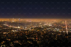 تصویر هوایی فوق العاده زیبا از شهر لس آنجلس در شب
