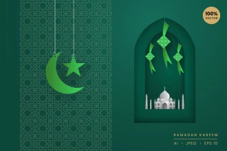 وکتور هنری ماه مبارک رمضان