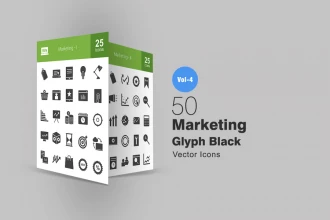 50 آیکون Glyph بازاریابی