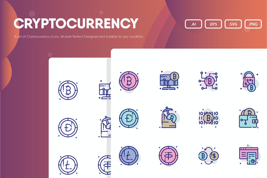 پکیج آیکن‌های کریپتو کارنسی و رمزارز
