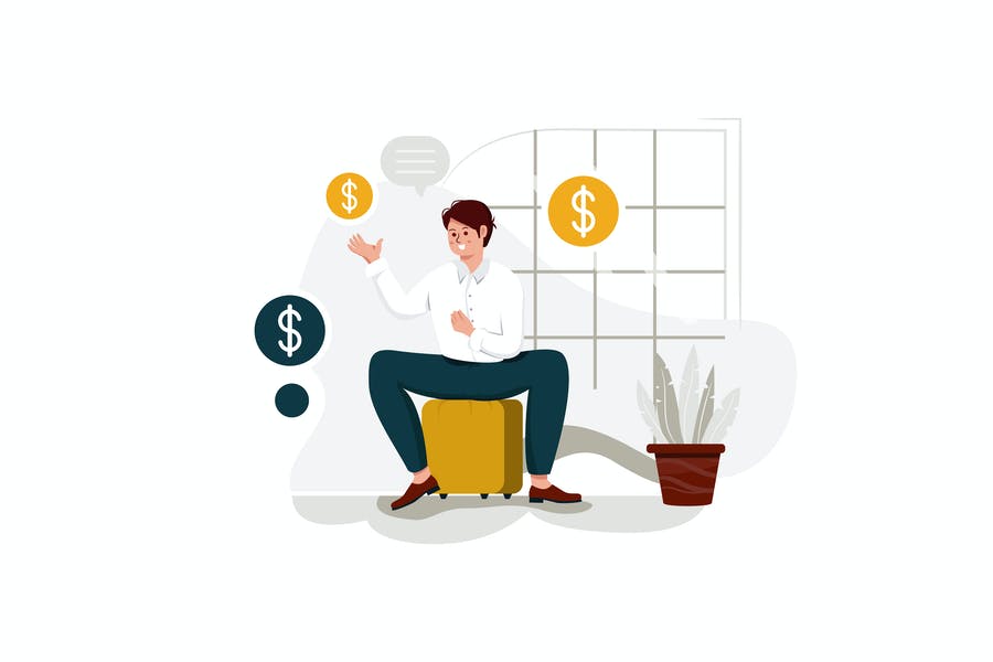 وکتور مفهومی تخت کارمندان مالی