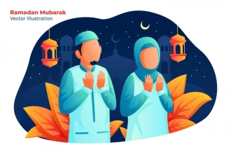 وکتور آماده تبریک ماه رمضان