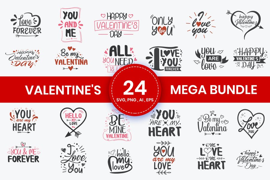24 باندل گرافیکی برای روز ولنتاین