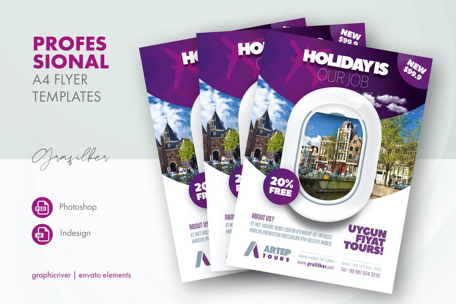 فایل لایه باز پوستر تورهای مسافرتی