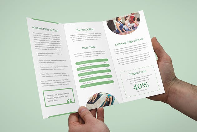 طرح بروشور 3 تا کلاس یوگا