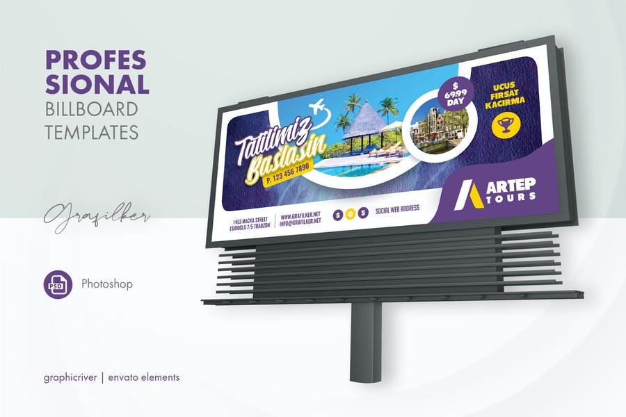قالب بیلبورد تبلیغاتی تور مسافرتی