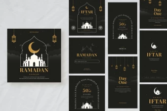 قالب آماده پست و استوری اینستاگرام ماه رمضان
