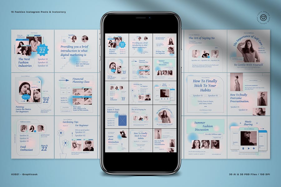 15 قالب آماده پست و استوری اینستاگرام ساده مناسب فتوشاپ