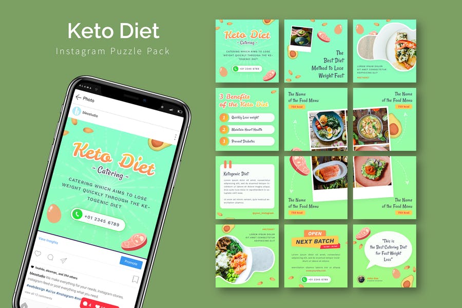 قالب پست اینستاگرام رژیم کتوژنیک
