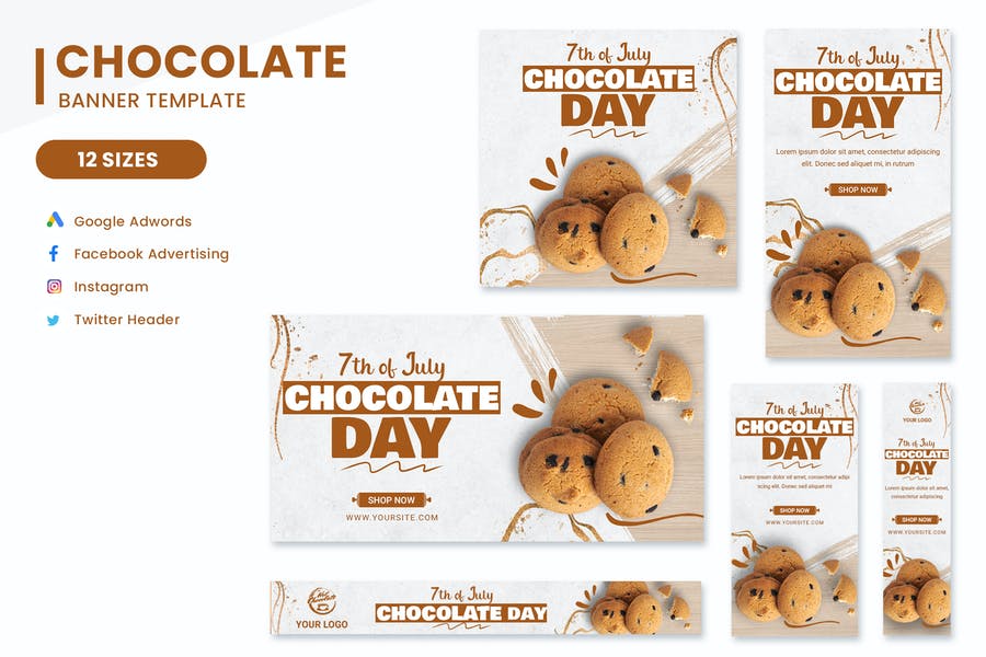 مجموعه بنرهای آماده با موضوع روز شکلات