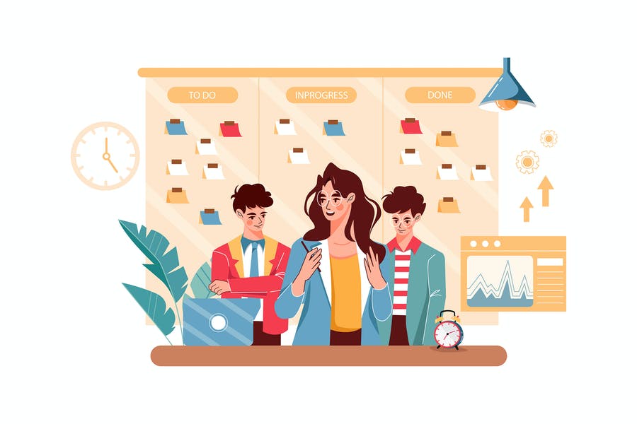 طرح آماده و تصویرسازی جلسه اسکرام