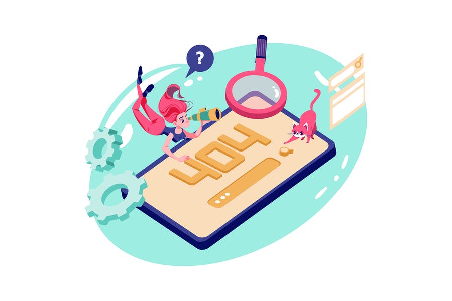 وکتور مفهومی پیدا نشدن نتیجه در صفجه جستجو