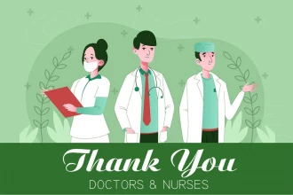 وکتور تشکر از پزشکان و پرستاران