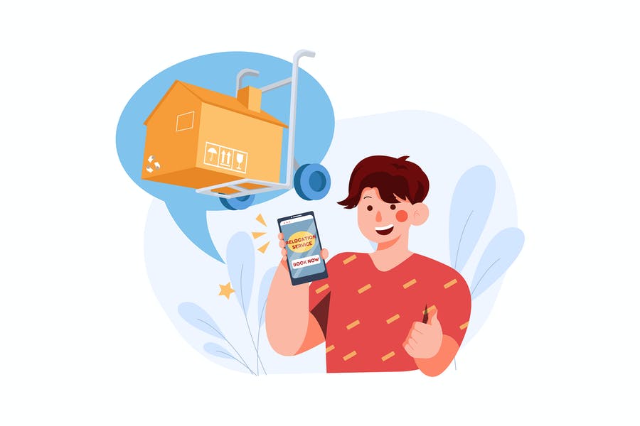 وکتور اپلیکیشن اساس کشی و جابجایی وسایل