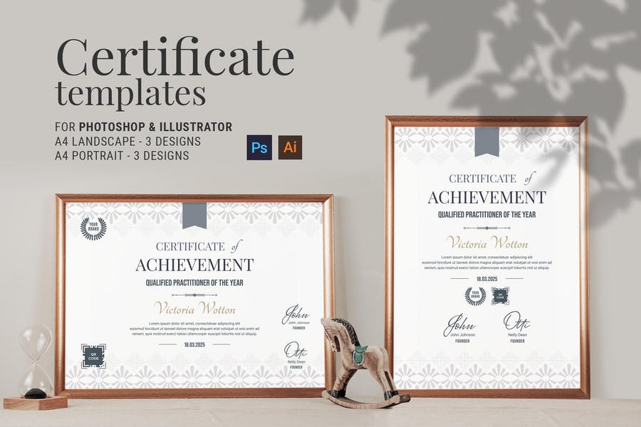 طرح گواهینامه کلاسیک سفید رنگ