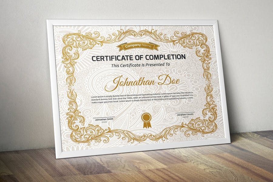 قالب پوستر گواهی نامه و لایسنس