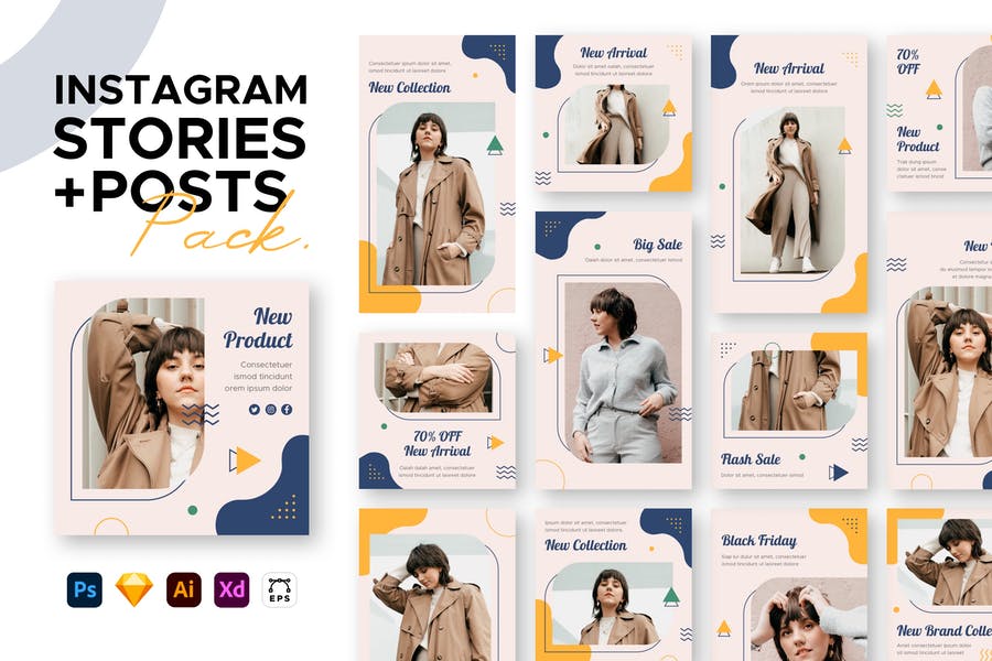 قالب پست و استوری اینستاگرام مد و فشن