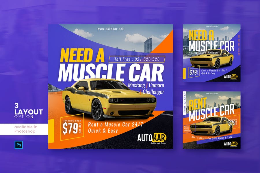 فایل لایه باز پست اینستاگرام اجاره ماشین