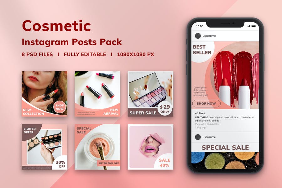 پست اینستاگرام با موضوع آرایشی و بهداشتی